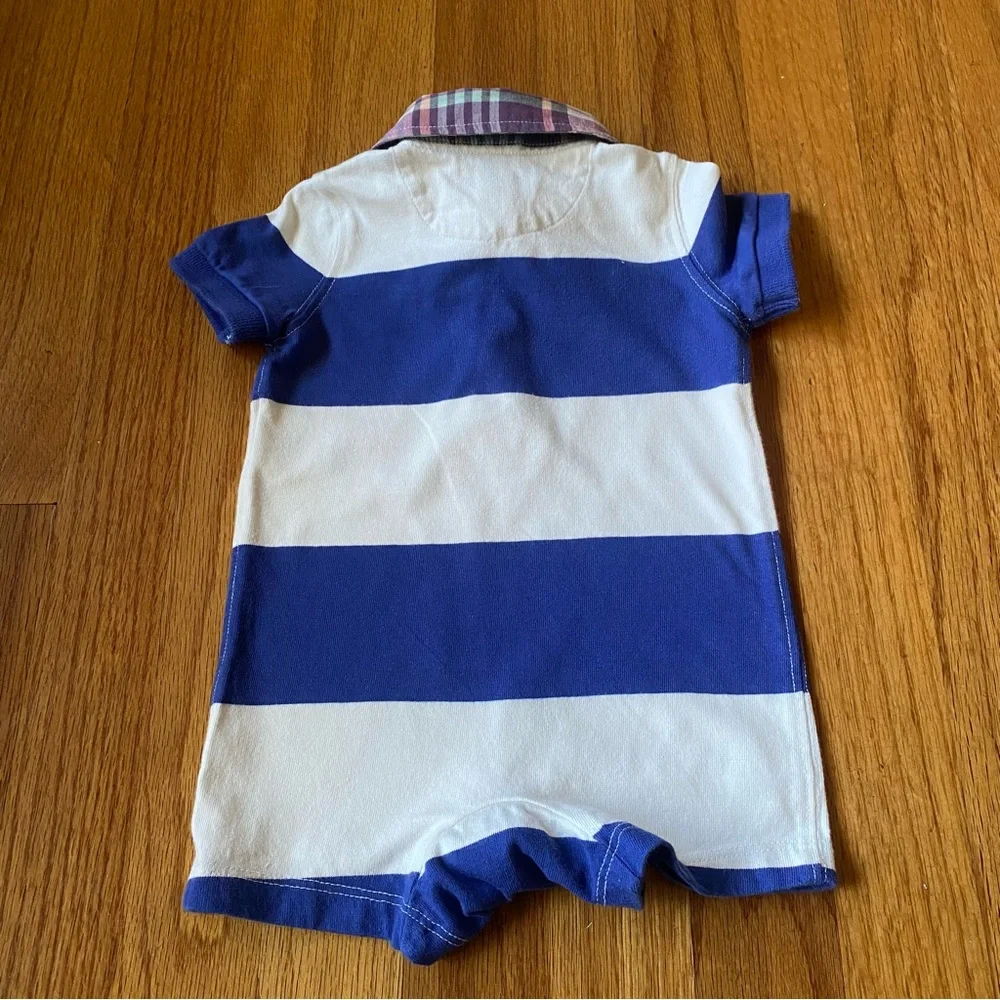 Ralph Lauren Striped with Patch Baby Boy Romper